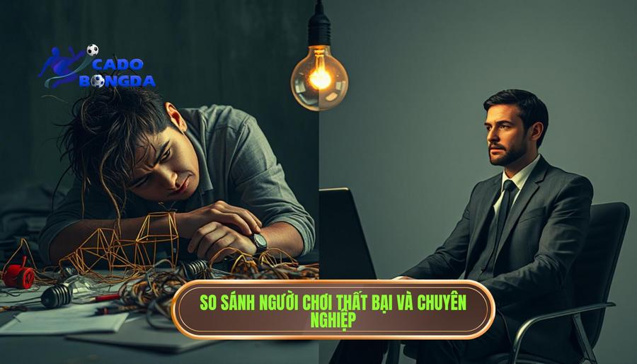 Bảng so sánh giữa Người chơi lâu năm thất bại và Người chơi chuyên nghiệp thắng cuộc